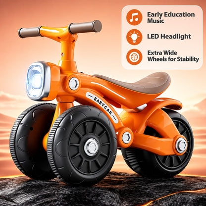 Kids VIntage Manual Tricycle with LED Lights & Fat Tyre | Ages 2 yrs to 6 yrs | Premium Imported Quality