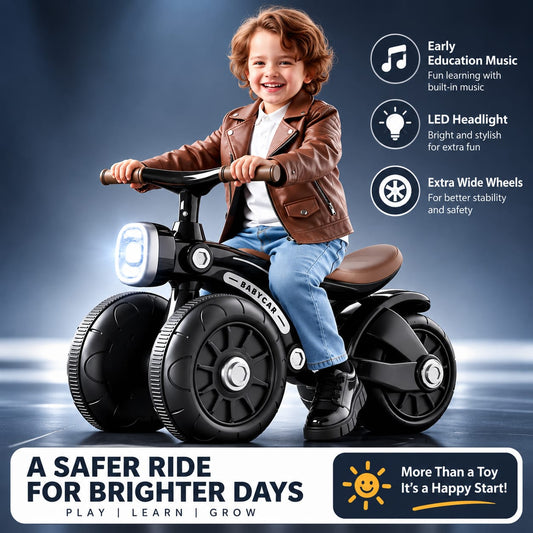 Kids VIntage Manual Tricycle with LED Lights & Fat Tyre | Ages 2 yrs to 6 yrs | Premium Imported Quality