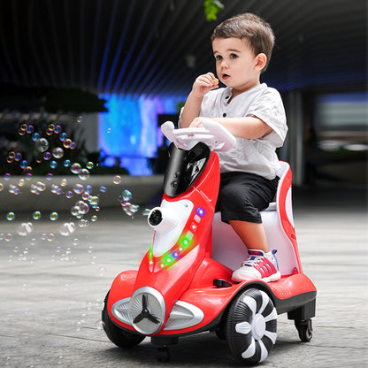 Kids Electric Ride-On Car with Automatic Bubble Function & Music
