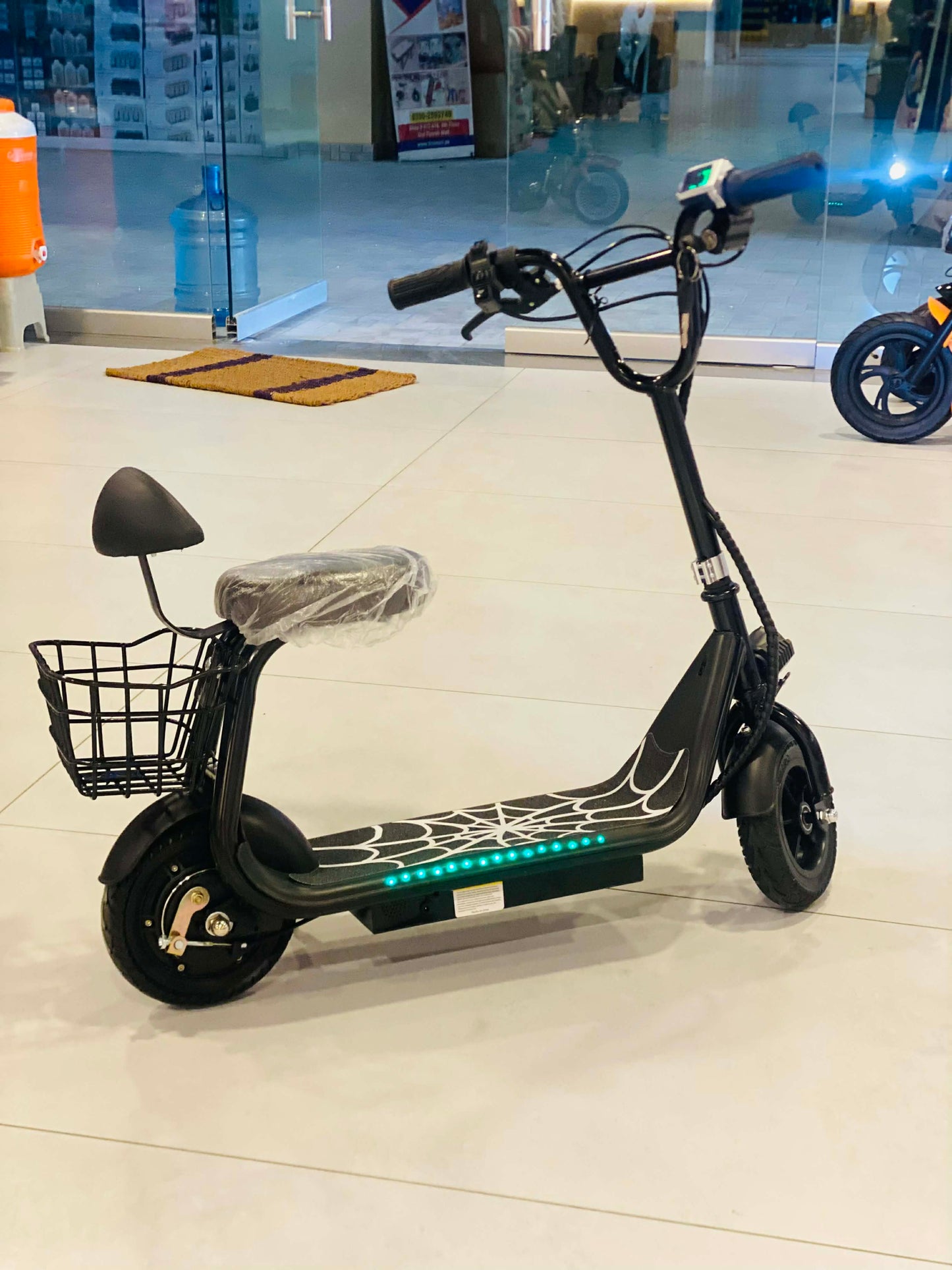 Kids Electric Scooter with Seat, LED Lights, Front Headlight & Basket – 3 Speed Modes | Rechargeable Ride-On Scooter