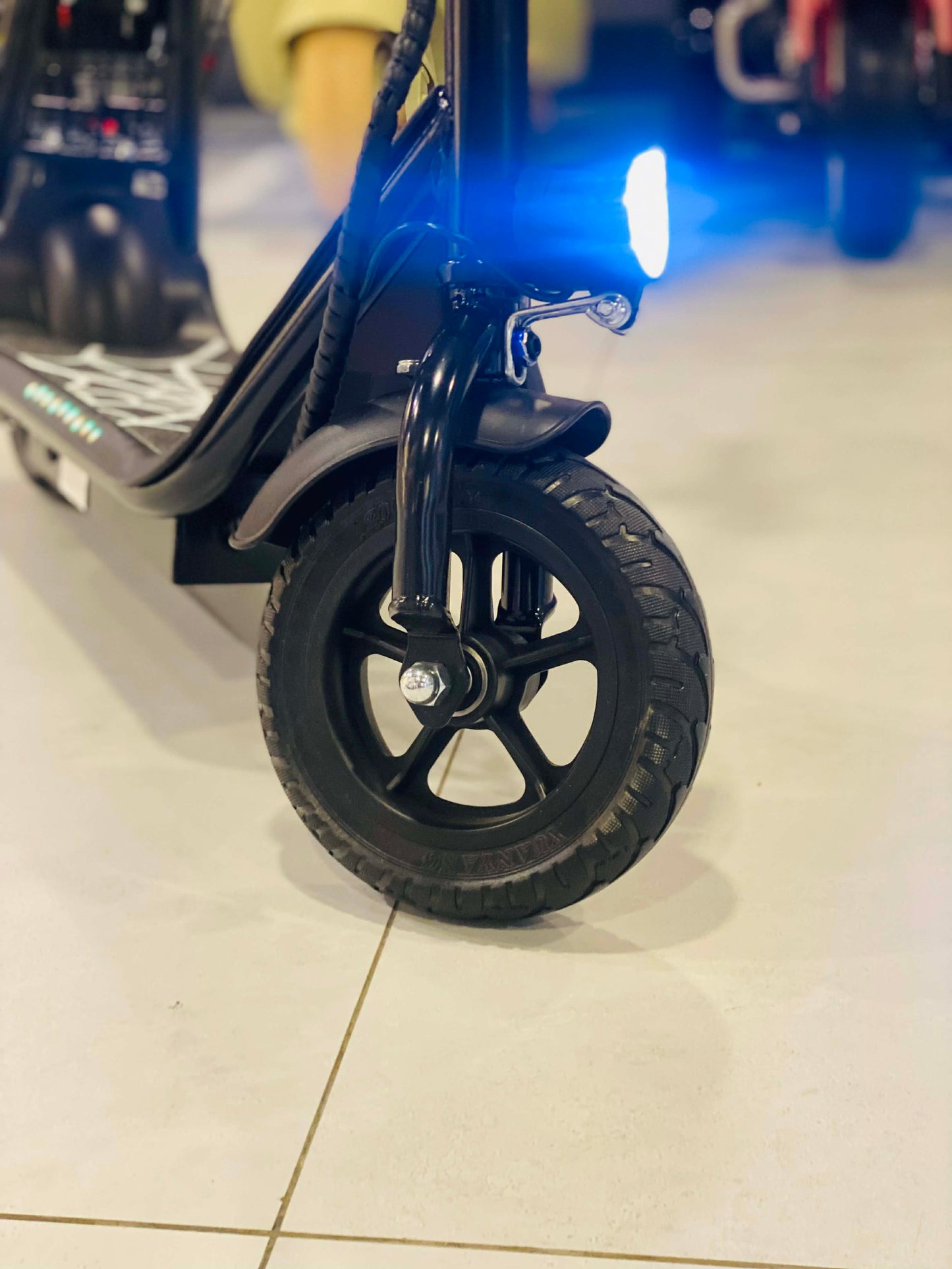 Kids Electric Scooter with Seat, LED Lights, Front Headlight & Basket – 3 Speed Modes | Rechargeable Ride-On Scooter