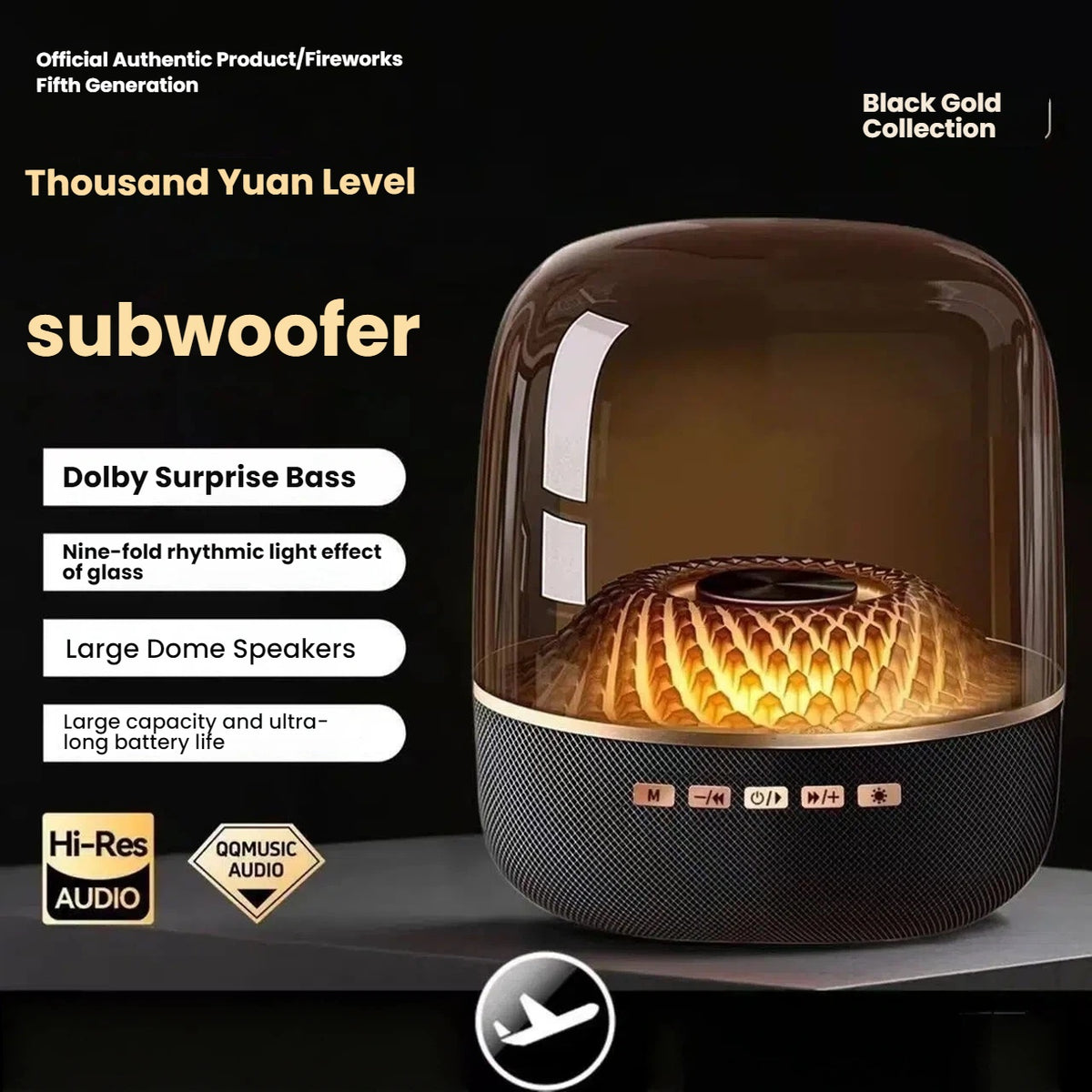 Premium Quality LP90 Pro Powerful Transparent RGB Bluetooth Speaker with Subwoofer & Atmosphere Lighting