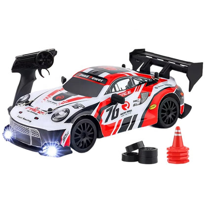 1:24 Scale RC Drift Car 4WD High Speed LED Lights Gyro 2.4Ghz Remote Control Electric Hobby Metal Toy Perfect