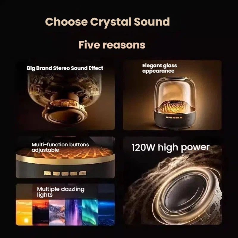Premium Quality LP90 Pro Powerful Transparent RGB Bluetooth Speaker with Subwoofer & Atmosphere Lighting