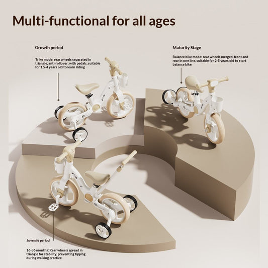 Premium Quality Multi-functional Tricycle with Push Handles