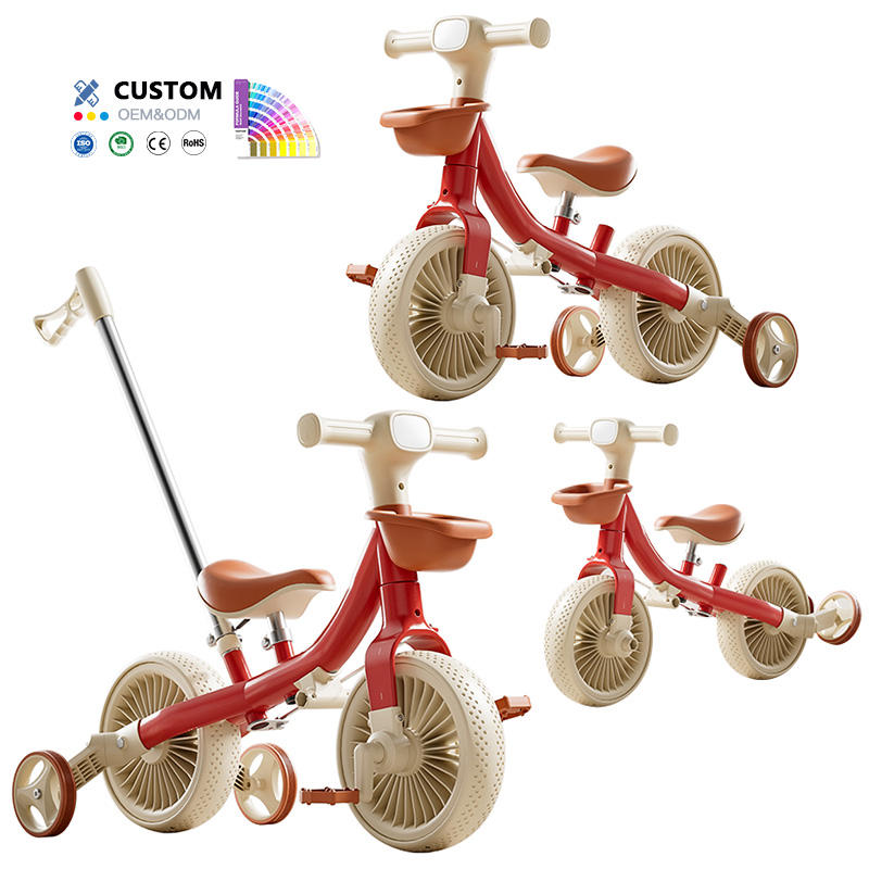 3 in 1 Balance Tricycle + Bicycle with Push Handles
