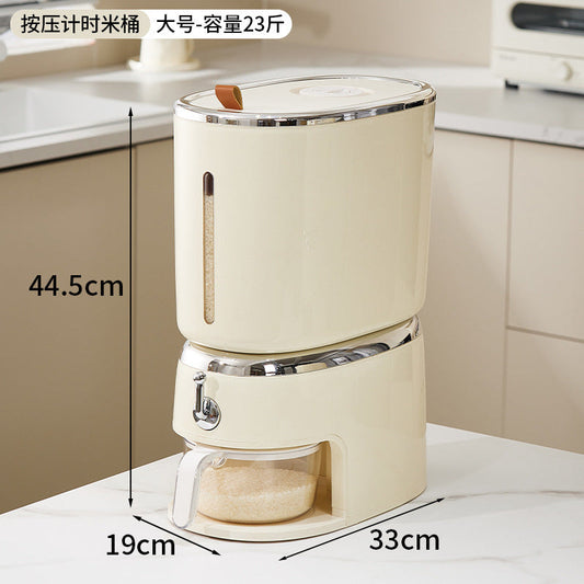 Transparent Air-tight Grain Dispenser with Press-Seal & Measuring Cup