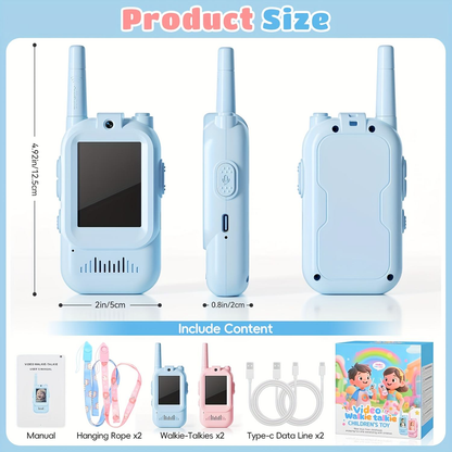 Kids Cute Walkie Talkie Pair with WIFI and Camera